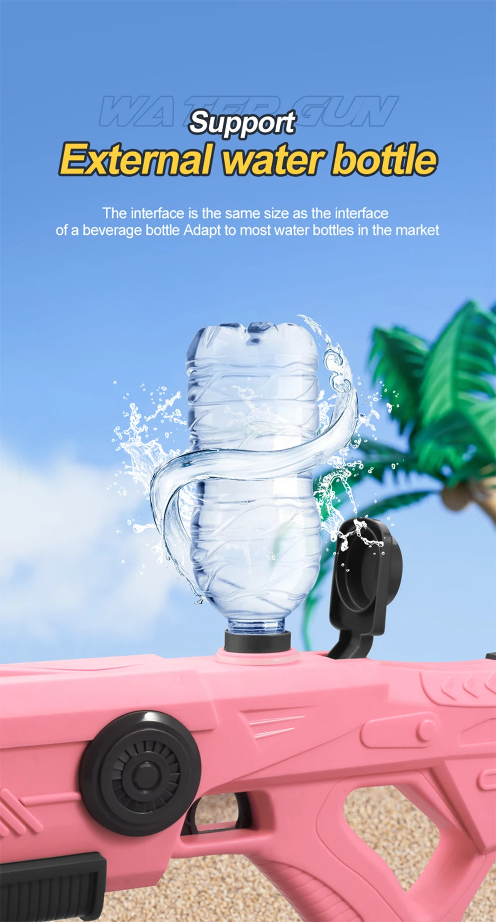 Pistola de almacenamiento de agua automática eléctrica, juguetes portátiles para niños, playa de verano, lucha al aire libre, pistola pulverizadora de fantasía, juguetes para niños y adultos