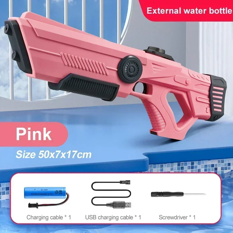 Pistola de almacenamiento de agua automática eléctrica, juguetes portátiles para niños, playa de verano, lucha al aire libre, pistola pulverizadora de fantasía, juguetes para niños y adultos