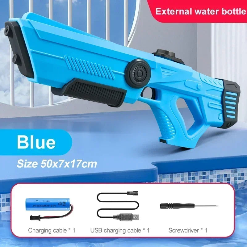 Pistola de almacenamiento de agua automática eléctrica, juguetes portátiles para niños, playa de verano, lucha al aire libre, pistola pulverizadora de fantasía, juguetes para niños y adultos