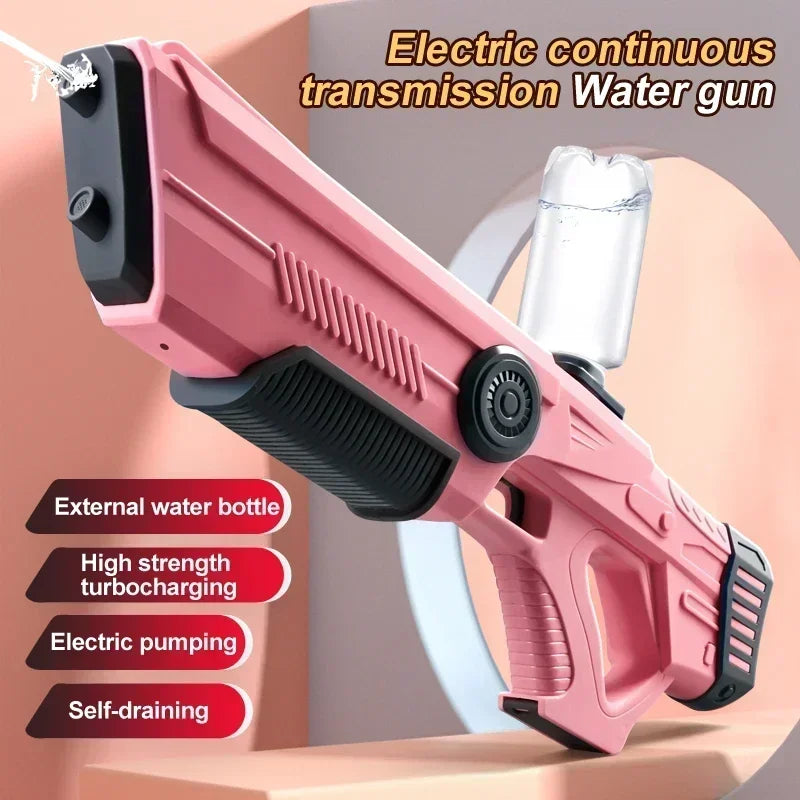 Pistola de almacenamiento de agua automática eléctrica, juguetes portátiles para niños, playa de verano, lucha al aire libre, pistola pulverizadora de fantasía, juguetes para niños y adultos