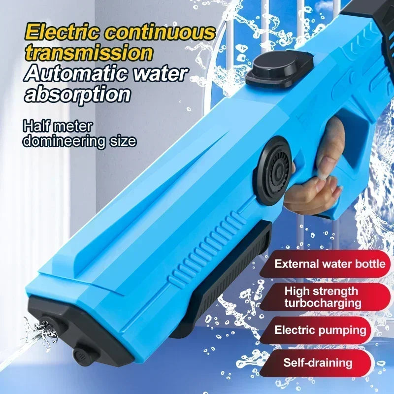 Pistola de almacenamiento de agua automática eléctrica, juguetes portátiles para niños, playa de verano, lucha al aire libre, pistola pulverizadora de fantasía, juguetes para niños y adultos